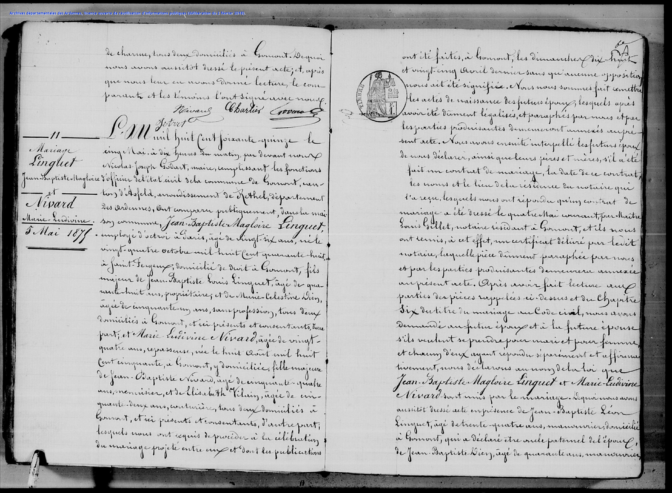 Mariage LInguet Jean Baptiste Magloire - Nivard Marie-Ludivine 1.jpg